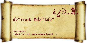 Érsek Máté névjegykártya